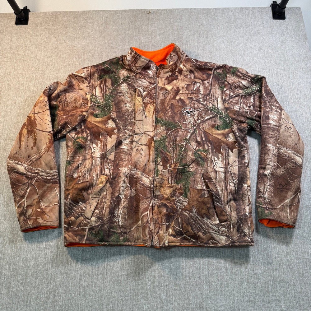 RedHead Mens Realtree Xtra Camo Full Zip Jacket Blaze Orange Lining Large